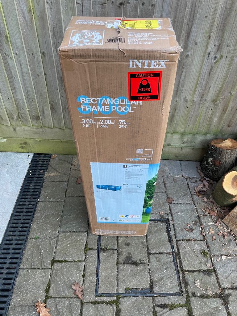 Brand New Intex 28272 3m x 2m Rectangular Frame Swimming Pool, Blue