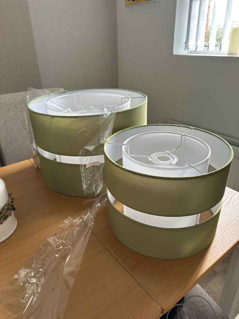 Olive green lampshades
