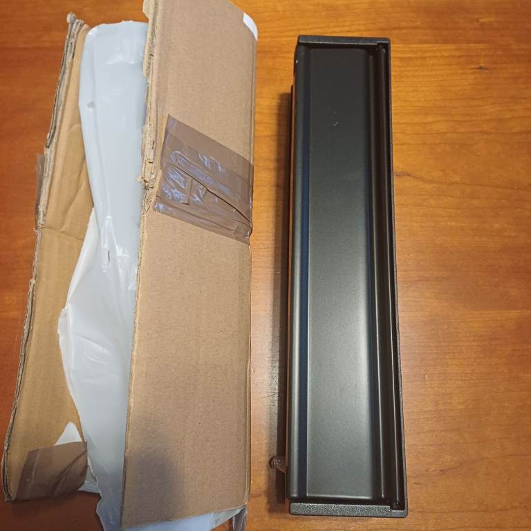 image for 12" UPVC Door Letterbox/Letter Plate - Black - Fits Midrail 40mm - 80mm