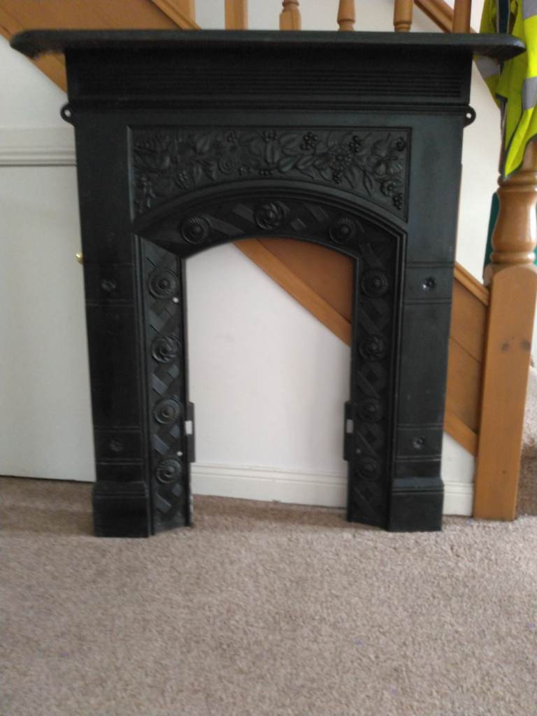 Cast Iron Fireplace Surround - Black, Good Condition