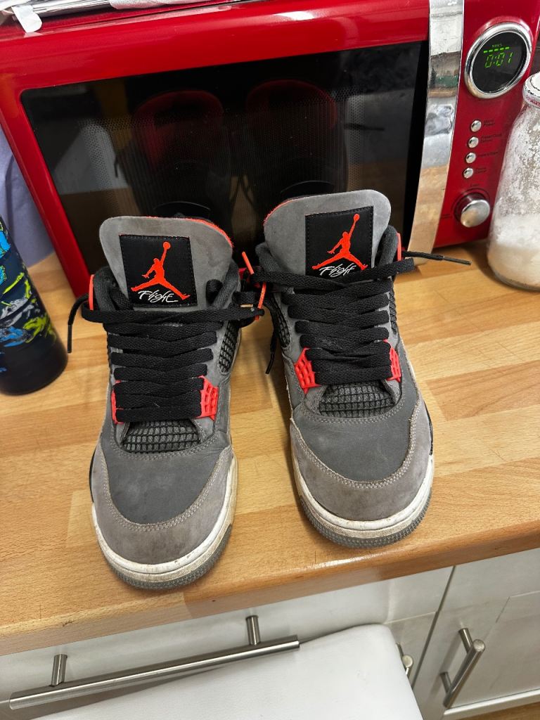 Nike Air Jordan Flight Trainers – Grey & Red, Good Condition
