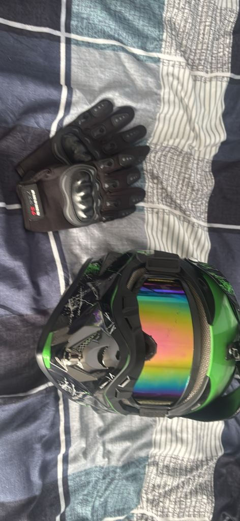Dirtbike Helmet and Gloves
