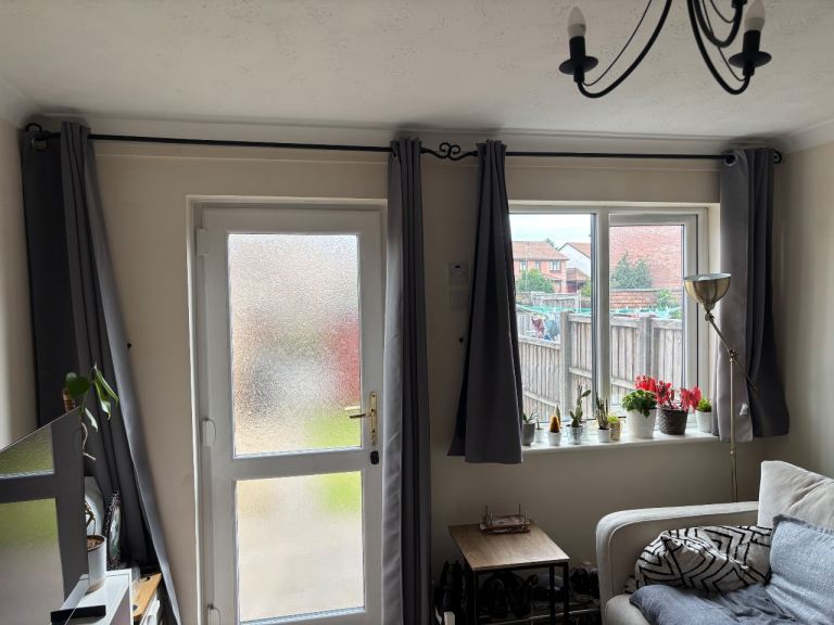 Pair of Grey Eyelet Blackout Curtains