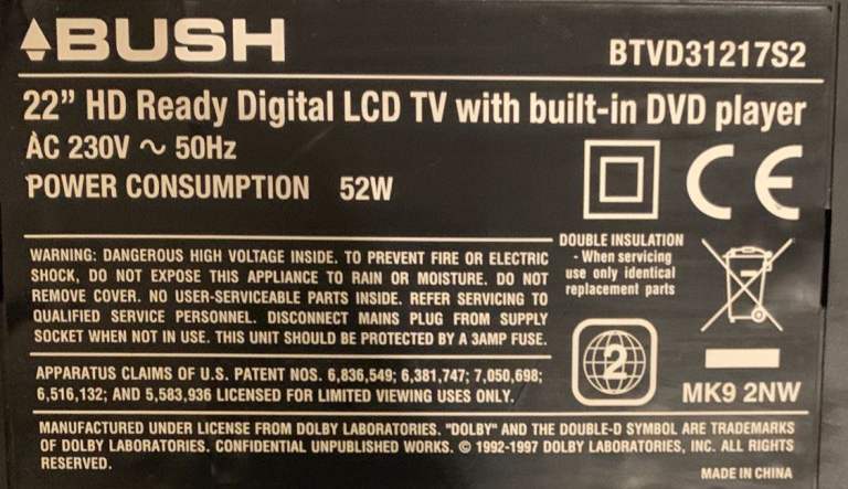 ++ Bush 22 Inch HD LCD TV Built In DVD Player & Freeview ++