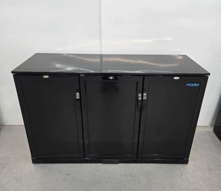 Polar Triple Door Black Bar Cooler - 320L