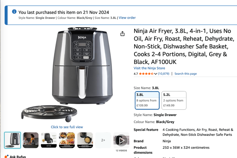 50% off Ninja Air Fryer 3.8L