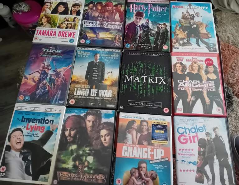 Job Lot of 12 DVD Films – Various Titles, Good Condition