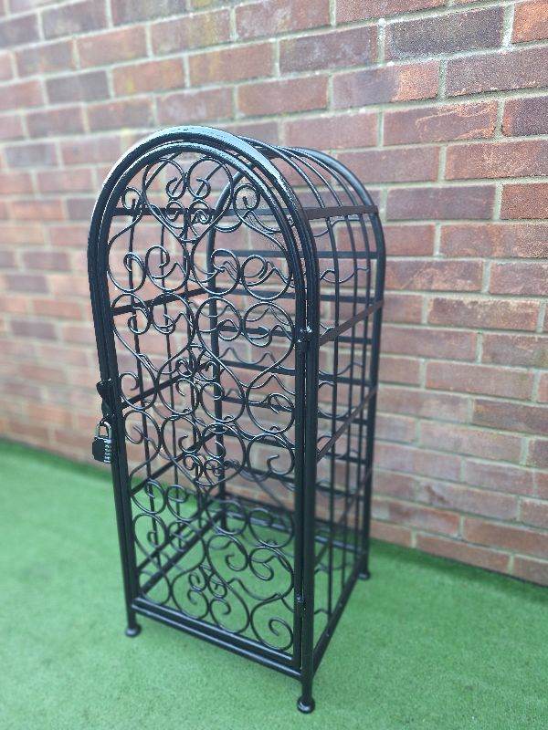 Black Wrought Iron Wine Bottle Rack : 35 Bottles
