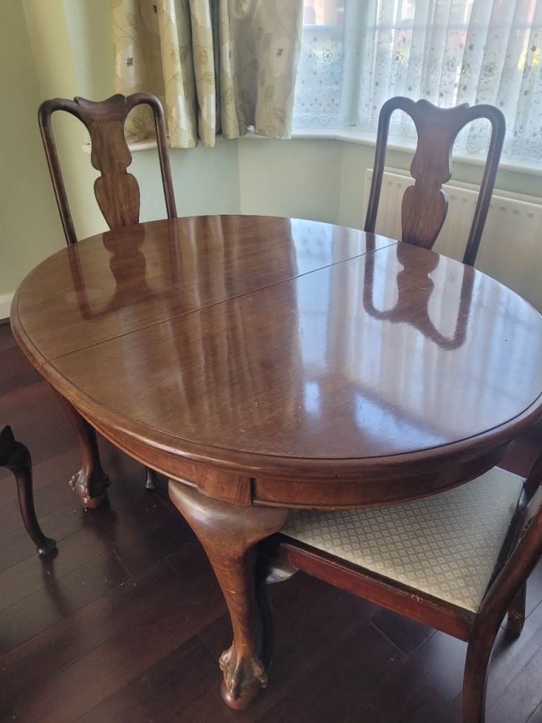 Dining Hand made solid walnut table and 4 chairs