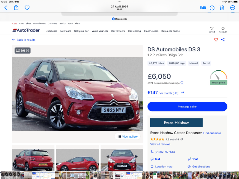 image for DS, DS 3, Hatchback, 2016, Manual, 1199 (cc), 3 doors