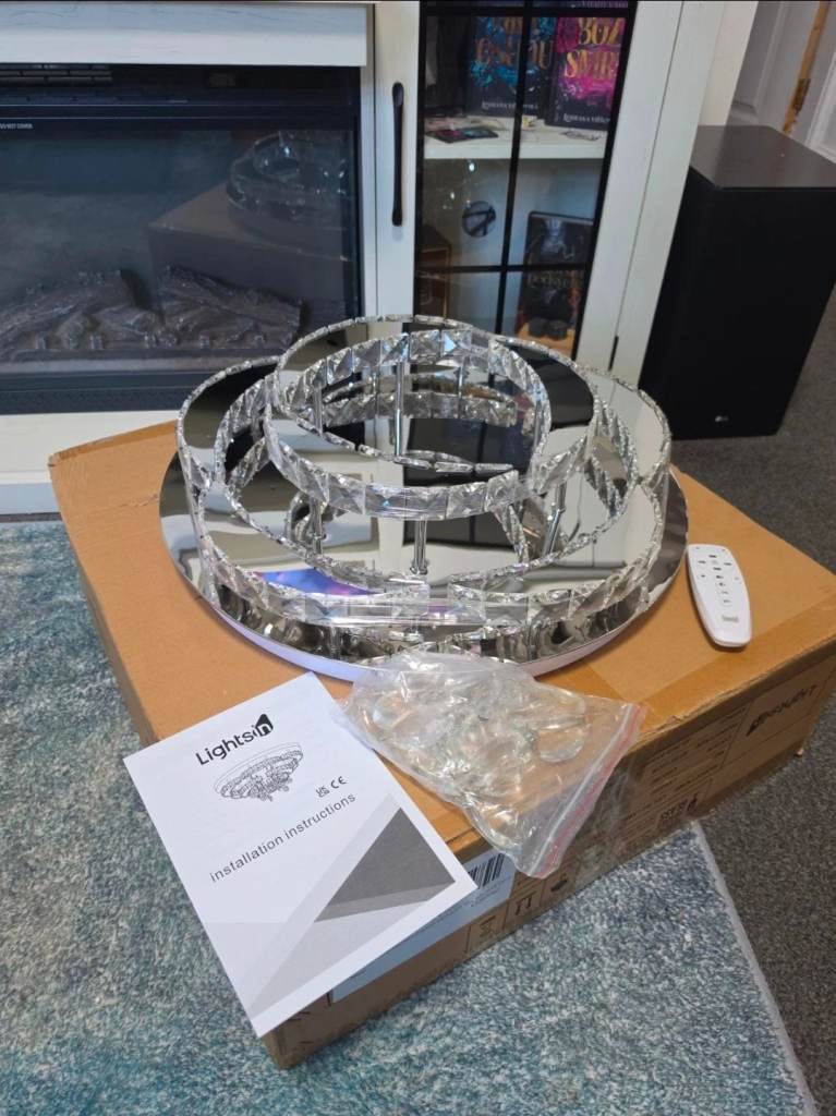 Warmiehomy 50cm Modern Crystal LED Ceiling. RRP £79