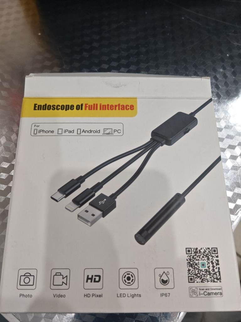 HD Endoscope Inspection Camera – iPhone Android PC – LED – IP67