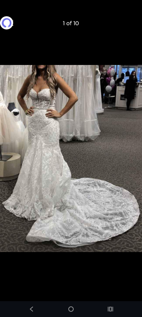 NEW-Diamond Sequin Merma Wedding Dress