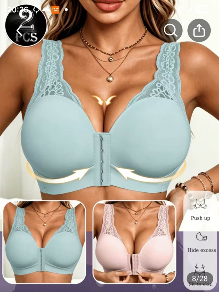 2 pcs wire-free lace bra