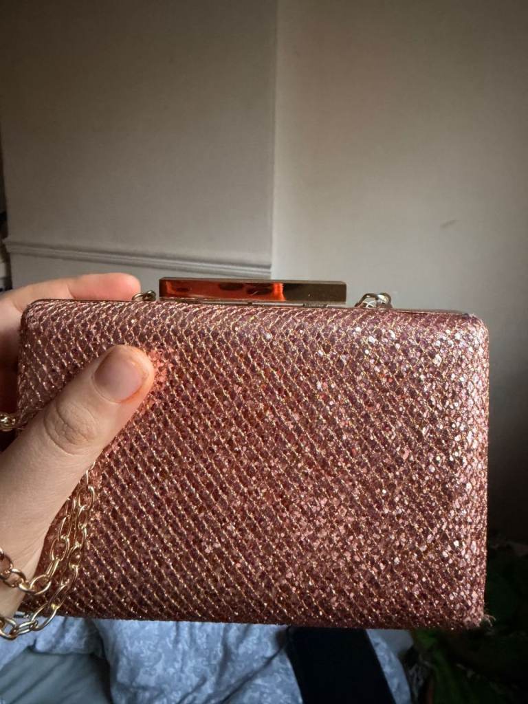 image for Sparkling gold glitter bag for Christmas eve 