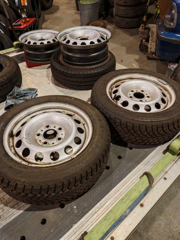 Mini steel wheels 5x120 pcd, Is 46 offset  195 60 16 