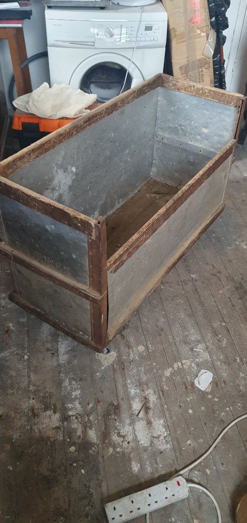 Vintage aluminium boxs on castors.