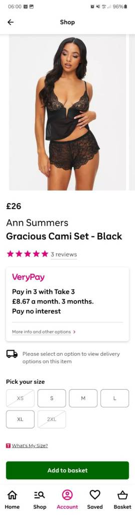 ANN SUMMERS GRACIOUS CAMI SET