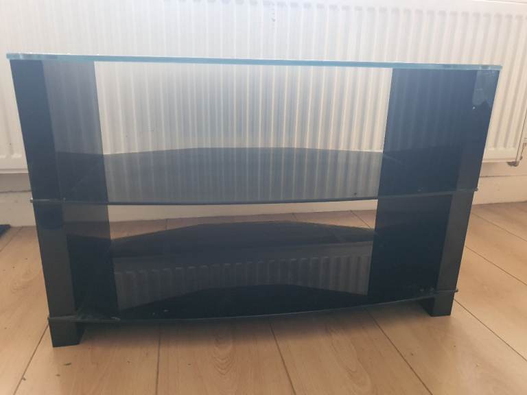 Black Glass TV Stand