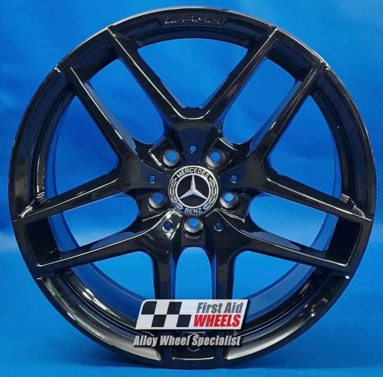 R649BG Swap MERCEDES GLC 253 4X 19'' GENUINE AMG GLOSS BLACK ALLOY WHEELS
