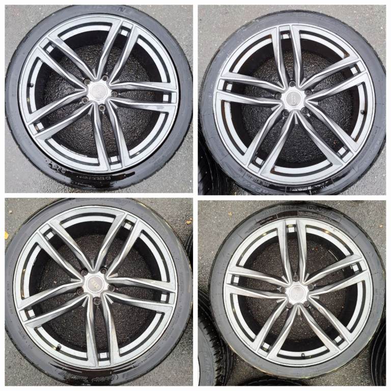 Audi Q7 Alloy Wheels 22 inch Full set + spare 5 in total with tyres. 5 × 22 inch alloys