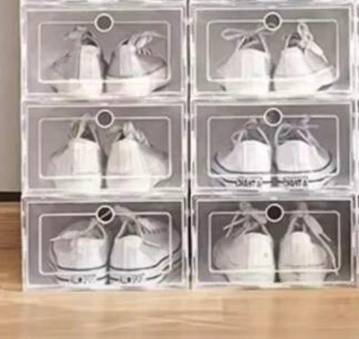 image for 6x  clear stackable shoe boxes