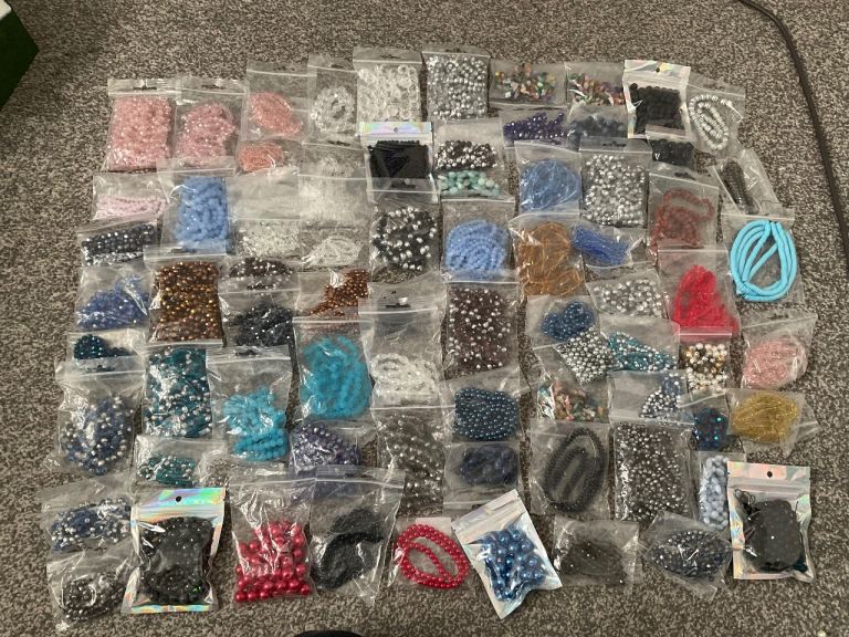 Beads bundle for crafts jewellery making 6mm 8mm 10mm mix colours glass beads some petal glass 