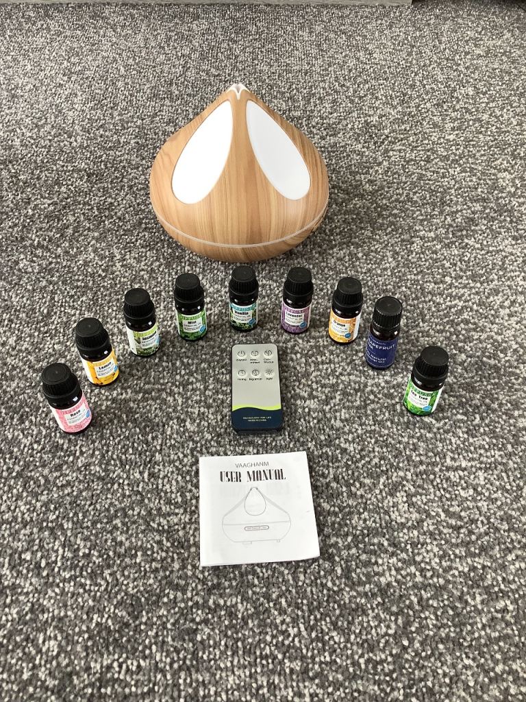 VAAGHANM 500ML Diffuser with 9 Essential Oils - Aromatherapy Humidifier