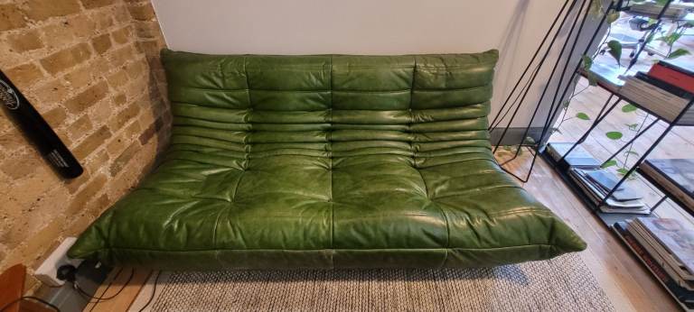 image for Ligne Roset Togo 3 seater in deep green velvet. excellent condition
