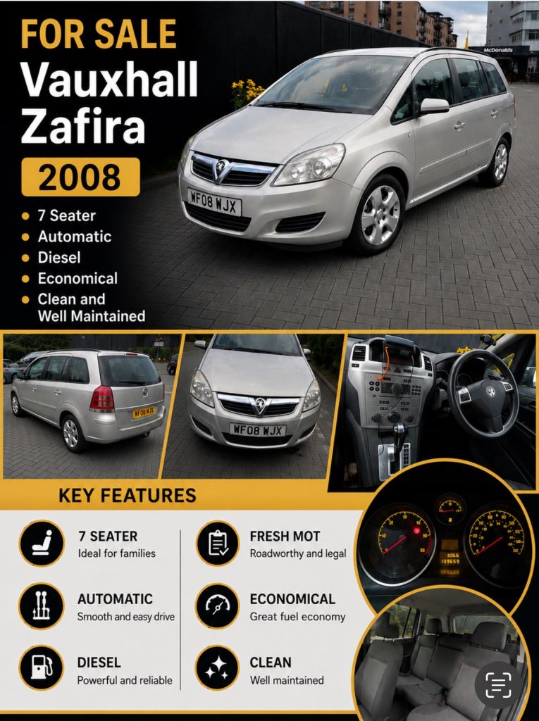 Vauxhall, ZAFIRA, MPV, 2008, Other, 1910 (cc), 5 doors