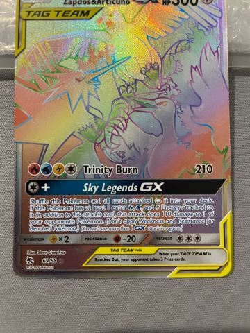 pokemon card moltres zapdos articuno rainbow rare - Sun & Moon - Hidden Fates this attack does 110 damage to 3 of your opponents Pokémon Moltres & Zapdos & Articuno