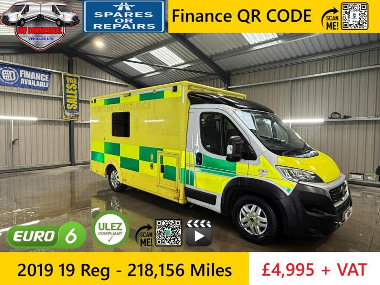 2019 19 Reg FIAT DUCATO 40 MULTIJET II Ex-Ambulance Service + VAT