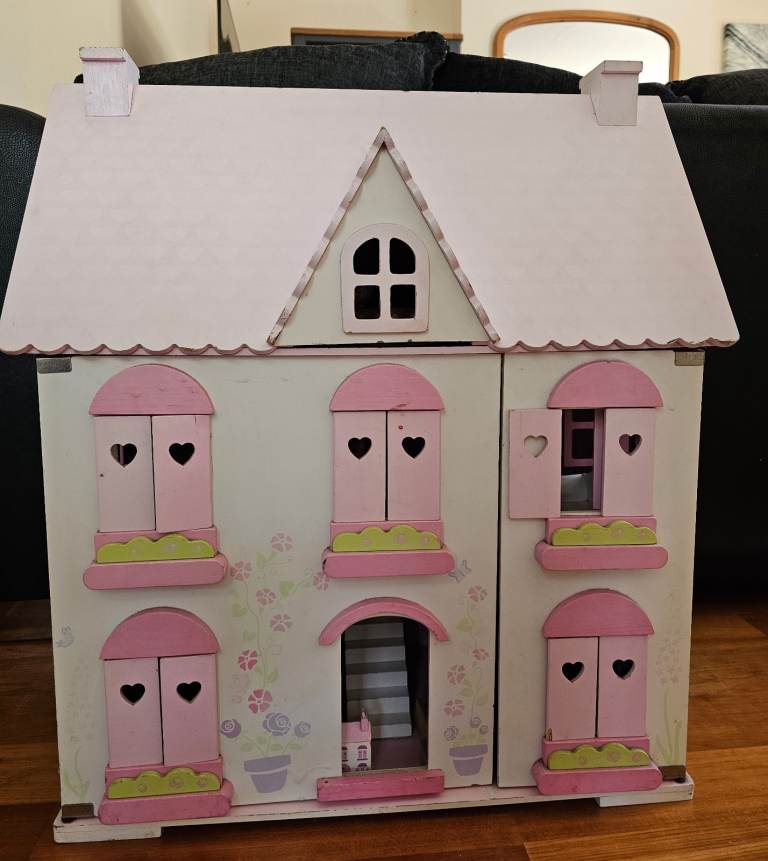 Lovely Wooden Dolls House with Furniture Set