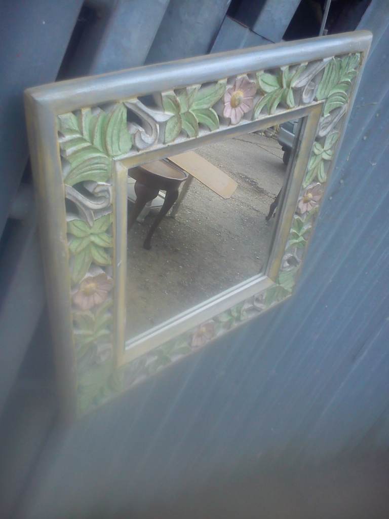 Vintage wooden mirror.