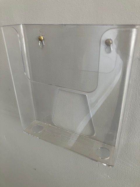 Wall mounted A4 leaflet holder