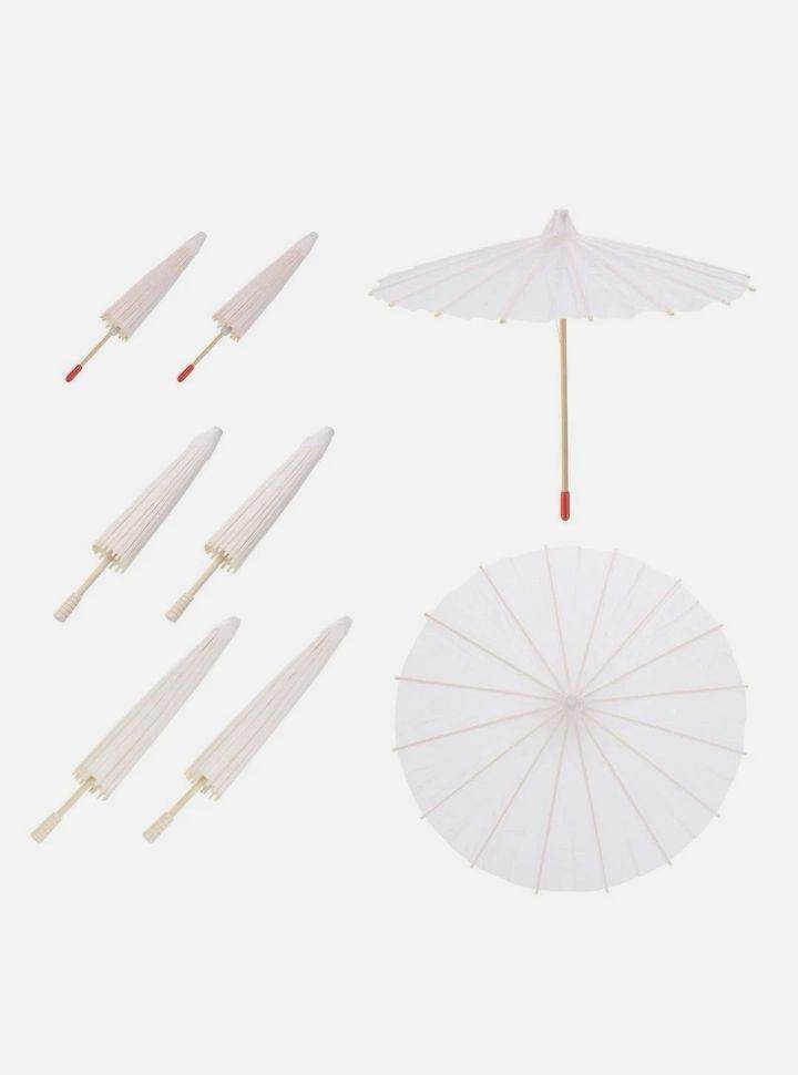 2pcs DIY Paper Umbrella Small Umbrella Photography Prop Holiday Blank Decor