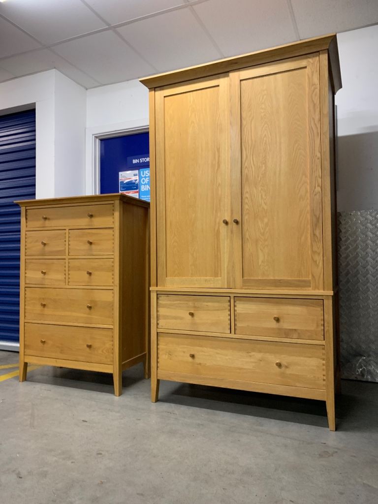 Willis & Gambier John Lewis Espirit oak chest of drawers & Double Wardrobe